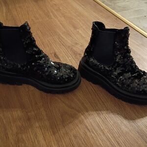 UGG Black Sequin Chelsea Ankle Boots